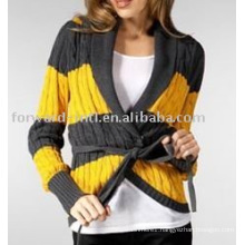 cashmere striped cable sweater